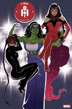 the cover to x - men, featuring two women dressed in costumes