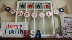 an american fourth of july display with patriotic decorations