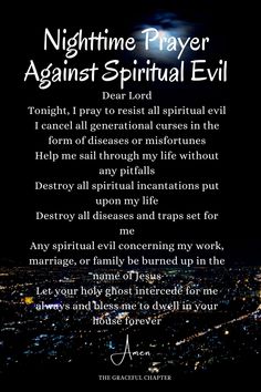 the night time prayer for against spirital evil