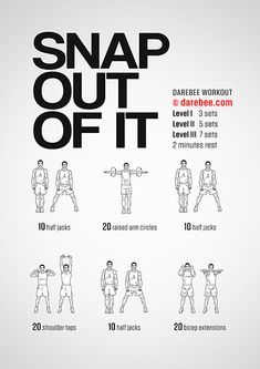 a poster with instructions for how to do the snap out of it workouts and exercises