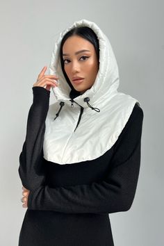 Waterproof hooded scarf, Rainproof hooded cowl, Hooded snood women, White hood cowl, Trending Now, Outdoors gift Removable women's hood with insulation - a hit of the fall-winter 2022-2023 season! Fabric: quilted raincoat on silicone Insulation - silicone (200 g/m2) Composition: 100% polyester Color: black, white, khaki Size: UNI (Universal) The removable hood is made of jacket fabric with silicone insulation. The hood on silicone - protects the head from wind, cold, and rain, keeping warmth and White Hoodie With Detachable Hood For Winter, White Winter Hoodie With Detachable Hood, White Hooded Hoodie For Cold Weather, Trendy Hoodie With Detachable Hood, White Hooded Jacket With Adjustable Hood For Cold Weather, White Funnel Neck Winter Outerwear, Winter Outdoor Hoodie With Funnel Neck, Winter Funnel Neck Hoodie For Outdoor, Hooded Balaclava For Outdoor Fall Activities