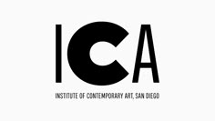 the institute of contemporary art san diego logo is shown in black on a white background