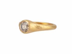 GURHAN, GURHAN Skittle Gold Champagne Diamond Cocktail Ring, 6mm Round Thick Gold Wedding Ring, Mixing Metals, Gold Champagne, Diamond Cocktail Ring, Gold Wedding Ring, Diamond Cocktail Rings, Gold Stone, Champagne Diamond, Gold Wedding Rings