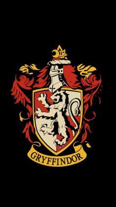 the gryffindor crest on a black background