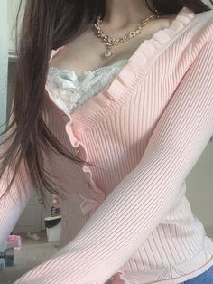 Fake two pieces,Heart buttons,Pink ribbon,White lace,Knit cotton,Color: PinkSize: S, M, L Unit: CM Bust Shoulder Length Sleeve S 80-88 35 58 60 M 84-92 36 59 61 L 88-96 37 60 62 * 1cm ≈ 0.3937 inchNote: There may be 2-3cm error due to manual measurement. If you need size help, please drop us a message, we'd love to help. Pink Acubi, Pink Knitted Sweater, Aesthetic Diary, Outfits Coquette, Coquette Outfit, Coquette Pink, Lace Splicing, Sweater Jumper, Womens Clothing Sizes