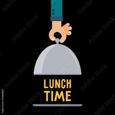 a hand on top of a clochet with the words lunch time