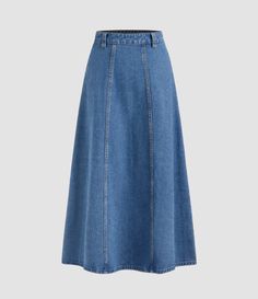 Simple Hijab Outfit, 70s Retro Fashion, Skirts Long, Long Denim Skirt, Maxi Skirt Outfits, Modest Skirts, Denim Chic, Denim Skirts, Clothing Details