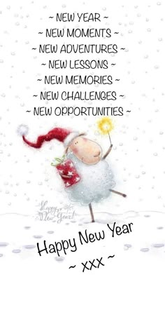 a happy new year card with an image of a santa clause