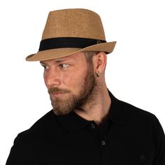 Our handmade straw Fedora hats are useful accessories for summer.  They are chic and classic hats for every man and woman for protection of sun, summer parties, and holidays. They're also great gift.  Color : Camel  Brim size : 4 cm  Crown : 10 cm  Ribbon : 3 cm trifold grosgrain ribbon You can brush with softly brush and wipe with a damp rag. Adjustable Flat Cap Hats For Summer, Casual Flat Cap For Summer, Casual Summer Flat Cap, Adjustable Flat Cap For Beach, Summer Flat Cap For Outdoor, Summer Outdoor Flat Cap, Spring Beach Flat Cap, Lightweight Short Brim Straw Hat, Lightweight Brown Brimmed Fedora