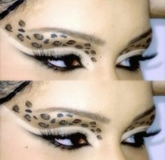 Cheetah Print Eye Makeup, Cheetah Print Eyeshadow, Makeup Looks Art, Makeup Looks Without Lashes, Cheetah Eyeshadow, Cat Inspired Makeup, Makeup Ideas Crazy, Makeup Art Creative, Feline Makeup