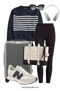 Spring airport outfits, travel look, spring outfits, casual spring look, spring capsule wardrobe Airport Outfits Comfy, Travel Airport, Comfy Travel, Outfits Comfy, Airport Outfits, Travel Outfits, Airport Outfit