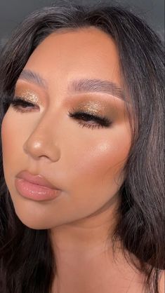 soft glam makeup Bronze Eye Makeup, Mekap Mata, Glitter Makeup Looks, Wedding Makeup For Brown Eyes, Prom Eye Makeup, Wedding Day Makeup, Smink Inspiration, Glam Makeup Look