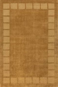 an area rug with squares and rectangles on the bottom, in light brown