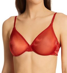 This underwire bra features sheer stretch cups with a hint of shine. Diamond patterning along the top edges provides a luxurious touch. Made of polyester, polyamide and elastane. Unlined (unpadded), see-through underwire cups provide shape and support. Stretchy molded cups provide a custom fit for each breast and are a great solution if you're not quite even. Inner side support slings on DD-G cups only. Elasticized top cup edge for a more custom fit. Bandless front is less bulky for petites and Sheer Mesh Fitted Bra, Sheer Mesh Underwire Bra, Sheer Full Coverage Stretch Bra, Underwire Bra With Removable Pads In Nylon, Underwire Nylon Bra With Removable Pads, Nylon Underwire Bra With Removable Pads, Sheer Full Coverage Fitted Bra, Party Bra With Removable Pads In Nylon, Party Bra With Removable Pads In Mesh