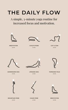 the daily flow poster with different poses and positions for people to do yoga on their feet