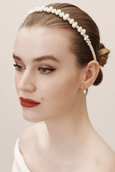 Reagan Gown - BHLDN Medium Length Updo, Anthropologie Wedding, Bear Pendant, Accessories Diy Jewelry, Hair Vine, Wedding Dresses Romantic, Red Lipstick, Bridal Hair Accessories, Jewelry Making Supplies