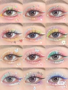 Anime Eye Makeup, Doll Eye Makeup, Kawaii Makeup, Makeup Artist Tips, Colorful Eye Makeup, Fancy Makeup