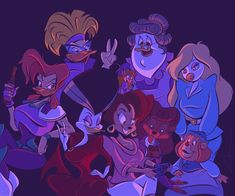 an image of some cartoon characters in the dark