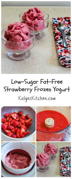 Fat Free Desserts, Fat Free Recipes, Yogurt Frozen, Best Diet Drinks, Strawberry Frozen Yogurt, Frozen Yogurt Recipes, Chocolate Fudge Brownies