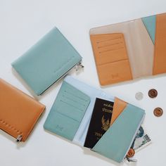 Leather Passport Cover genius passport insert money and coin smooth trip card bording pass ID Cards on holder Diy Leather Bag, Leather Laptop Bag, Leather Wallets