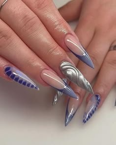 Nail Stilleto Ideas, Edgy Nails, Dope Nail Designs, Classic Nails, Pretty Gel Nails, Long Square Acrylic Nails, Bling Acrylic Nails, Nails Desing, Luxury Nails