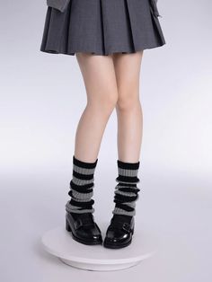 Material: Acrylic fibers Color: Black white stripes, Black grey stripes, Coffee camel stripes, Size: 46cm long Leg Warmers Pattern, Knit Leg Warmers, Fishnet Tights, J Fashion, Harajuku Fashion, Cozy Knits, Lolita Fashion, Kawaii Fashion, Y2k Style