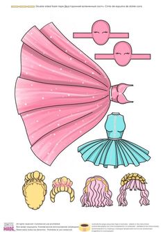 the paper doll is made to look like a princess's dress and headband