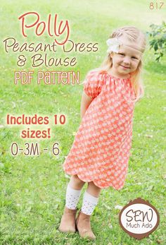 Sew Much Ado: Infant Peasant Dress Free Pattern and Tutorial Girls Dress Pattern Free, Peasant Dress Patterns, Toddler Dress Patterns, Blouse Sewing, Sewing Kids Clothes, Girl Dress Pattern, Skirt Tutorial, Sewing Patterns Girls