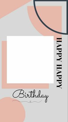 a birthday card with the words happy birthday in black, white and pink on it