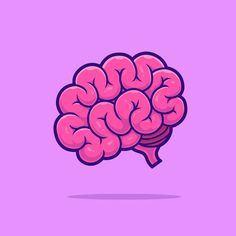 a pink brain on a purple background