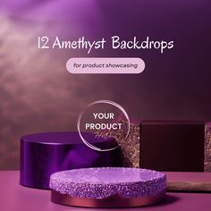 two amethyst back dropps for product showcase