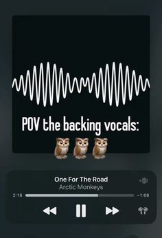 an app with three owls on it and the words pov the backing vocals