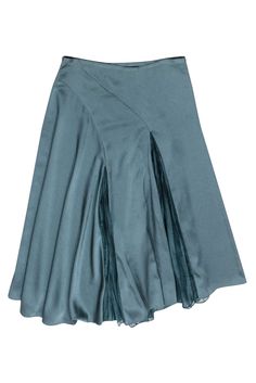 Get ready to slay in this trendy and fun Vince skirt in a faded teal satin. Perfect for date night, concerts, festivals, or a girls' night out! This midi skirt features a playful asymmetrical pleated detail that adds a touch of whimsy and charm. Shake it on the dance floor and sip cocktails with confidence, knowing you look fabulous in this unique and stylish skirt! Size 8 Shell 100% Polyester Pleated detail 51% Nylon, 49% Polyester Asymmetrical pleated detail on front and back Invisible side zi Midi Satin Skirt, Spring Knits, Festival Shop, Stylish Skirts, On The Dance Floor, Shake It, Light Teal, Contemporary Outfits, Satin Skirt