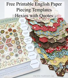 the printable english paper piecing templates hexes with quotes