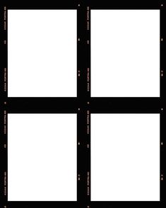 four square frames are shown in black and white, with gold dots on the edges