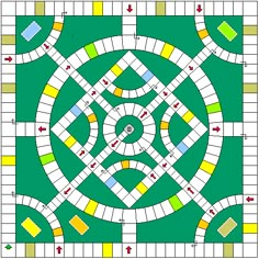 a board game that is in the shape of a circle with numbers and squares on it