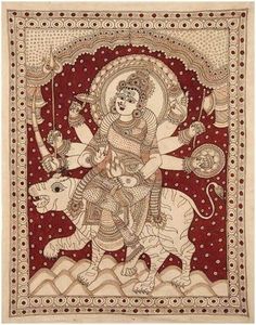 Kalamkari Ganesha, Gods Photos Hindu, Painting Styles, Indian Painting, Ganesha Painting, Madhubani Painting