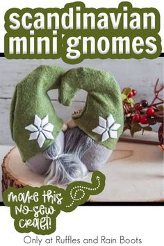 the cover of scandinavian mini gnomes make this no - sew creation only at ruffles and rain boots