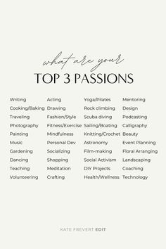 personal development top three passions Job Inspiration, Find My Passion, Personal Improvement, Confidence Tips, Your Values, Mental And Emotional Health