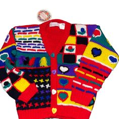 Rachel’s Kids Little Girls Hand Knit Sweater Size 6 Multi Colored Vibrant Nwt New With Tag. Beautiful Hand Knit Sweater . Size 6 Kidcore Clothes, Goth Cottagecore, Alt Clothing, Hand Knit Sweater, Jim Carrey, Hand Knitted Sweaters, Colorful Fashion, Vintage Japanese, Beautiful Hand