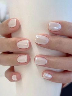 White  Collar   Plants Bare Nails Embellished   Nail,Hand & Foot Care Bride's Nails Wedding, Nails Care, Ballet Nails, Nagel Tips, Manicure Tips, Pearl Nails, Nail Length, Bridal Nails, Nail Art Hacks