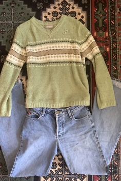 Old Lady Clothes Aesthetic, Cute Downtown Outfits, Grandma Sweater Outfit, 가을 패션, Outfit Inspo Fall, Retro Outfits