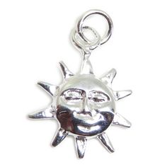 - - - Sun Face Sterling Silver .925 Charm Fitting - Jump Ring - NOT suitable for bead bracelets - NOT suitable for Pandora bracelets - to fit a Pandora bracelet or another design please send a message before purchasing so we can advise the additional fitting that you need to buy Holidays and Sunshine charms Sterling Silver Charm 925 Holiday Charm Fitting - Jump Ring Maldon Jewellery Traditional Sterling Silver e6t7uyt6uy7uy7t6k 1 REF MC No Stone Please note, we do NOT supply gift boxes, so your item will NOT come in a gift box. Please also note that most connecting rings will NOT be soldered, and for your peace of mind, we recommend you have them soldered by your own local jeweller, as we do not have soldering facilities. If you have purchased a converter or clip or fitting and would like Sterling Silver Celestial Pendant Charm Necklace, Novelty Pendant Jewelry With Charms, Novelty Dangle Charms Jewelry, Symbolic Silver Dangle Jewelry, Celestial Silver Charm Bracelet, Novelty Dangle Jewelry With Charms, Spiritual Silver Jewelry With Dangling Charms, Novelty Jewelry With Dangling Charms, Nickel-free Silver Novelty Charms