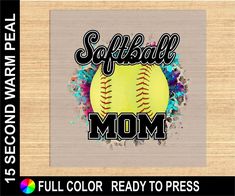 softball mom svg file for cricut and silhouette cut files with the words softball mom on it