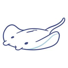 Swimming stingray stroke PNG Design Blue Animals Drawing, Stingray Line Art, Cute Manta Ray Drawing, Stingray Drawings