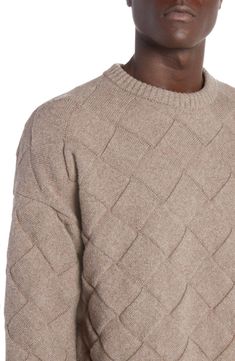 Mens Fashion Sweaters, Knitwear Men, Designer Clothes For Men, Brown Sweater, Wool Blend Sweater, Sweater Knit, Brown Fashion, Crewneck Sweater, Wool Sweaters