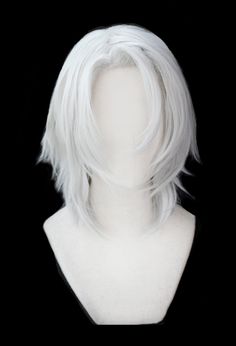 White Hair Female, Alt Hairstyle, White Short Hair, White Hair Men, Short White Hair, Hair Details, Long White Hair, Costumes Wigs, Anime Inspired Outfits