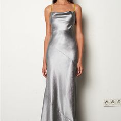 Beautiful Silver Dress, Never Worth New With Tags. It Is A Bit Thicker Silk Material In The Sense That It Is Very Flattering On Your Stomach And In The Back As Well. Only Listing Because The Wedding I Was Going To Wear It To Is Mandatory Black Dresses. Silver Grey Bridesmaid Dresses, Silver Silk Dress, Maxi Dress Boho Chic, Silver Bridesmaid Dresses, Striped Casual Dresses, Silver Cocktail Dress, Grey Prom Dress, Silver Bridesmaid, Rose Maxi Dress