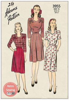 three women's dresses, one in red and the other in white with flowers on them