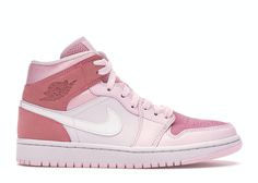 Check out the Jordan 1 Mid Digital Pink (W) available on @StockX Jordan 1 Mid Digital Pink, Air Jordan 1 Mid Digital Pink, Pink Jordans, Lanvin Sneakers, Dior Sneakers, Jordan Model, Cute Nike Shoes, Air Jordan Sneakers, Cute Nikes